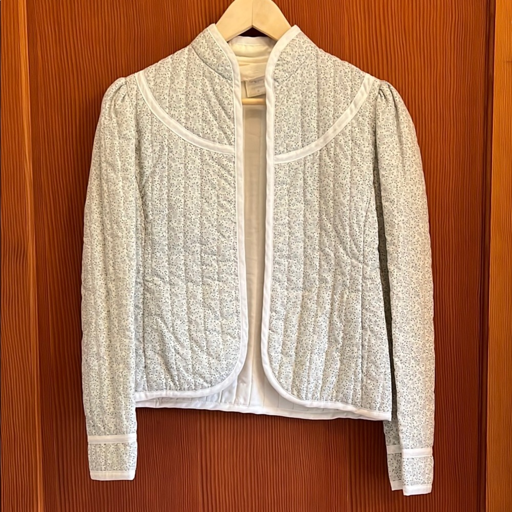 Gunne Sax | White Floral Teddy Jacket Prairecore